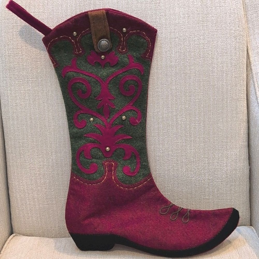 Cowboy Boot Western Christmas Stocking - Picture 9 of 9